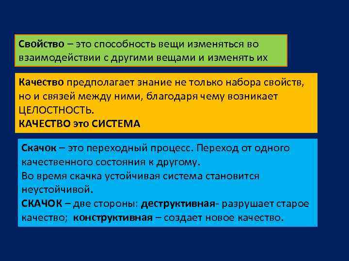 Свойство – это способность вещи изменяться во взаимодействии с другими вещами и изменять их