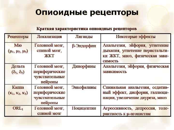 Опиоидные рецепторы 