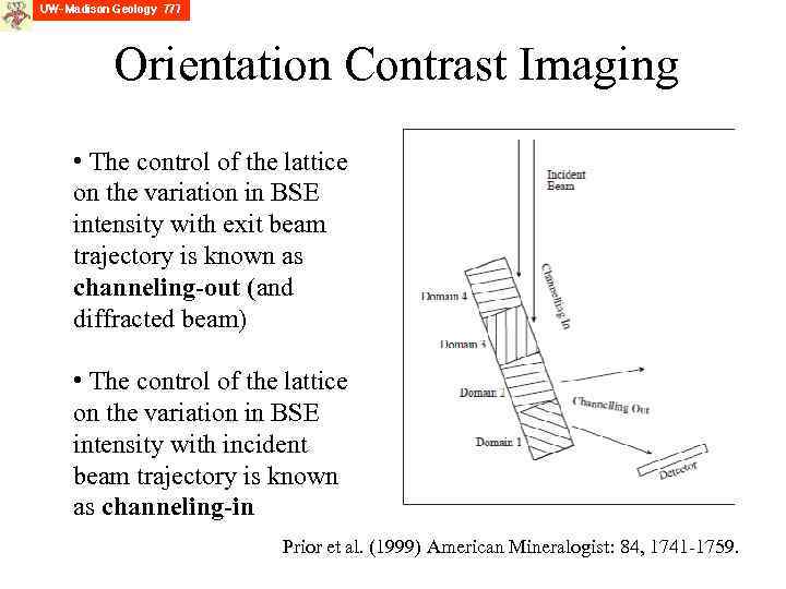 Orientation Contrast Imaging • The control of the lattice on the variation in BSE