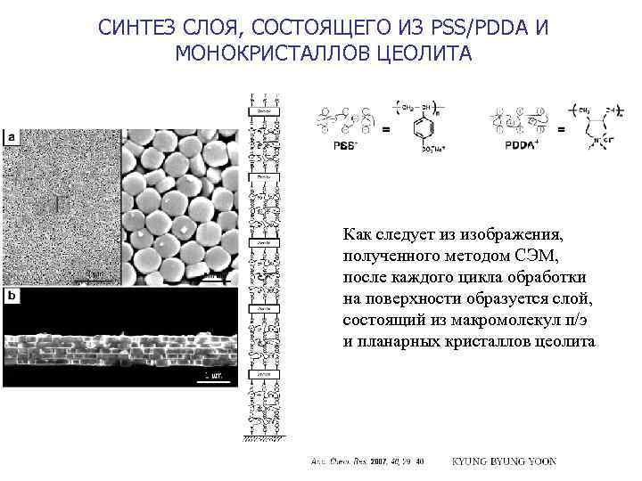 СИНТЕЗ СЛОЯ, СОСТОЯЩЕГО ИЗ PSS/PDDA И МОНОКРИСТАЛЛОВ ЦЕОЛИТА Как следует из изображения, полученного методом