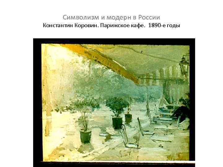 Символизм и модерн в России Константин Коровин. Парижское кафе. 1890 -е годы 