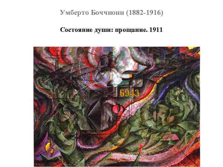 Умберто Боччиони (1882 -1916) Состояние души: прощание. 1911 