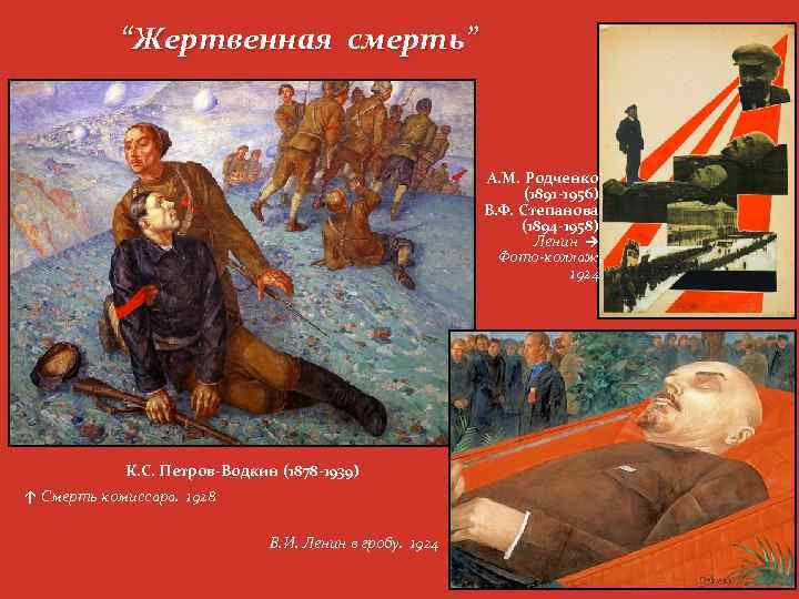 “Жертвенная смерть” А. М. Родченко (1891 -1956) В. Ф. Степанова (1894 -1958) Ленин →