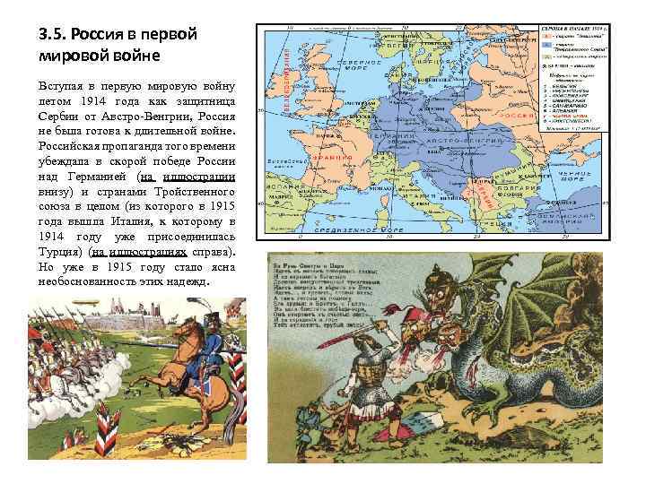 3. 5. Россия в первой мировой войне Вступая в первую мировую войну летом 1914