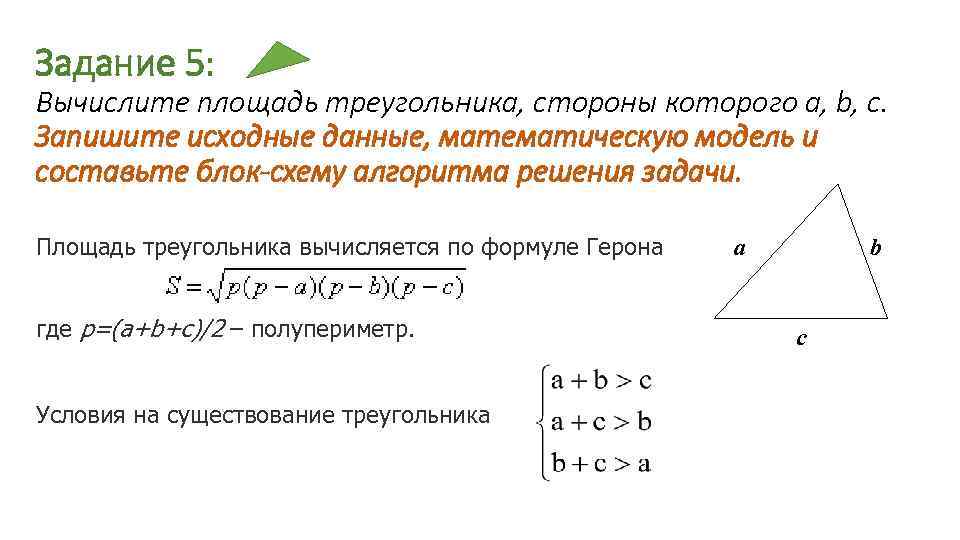 Формула герона блок схема