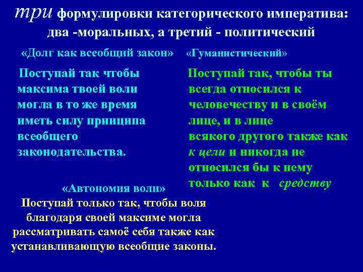 Кто является автором идеи категорического императива