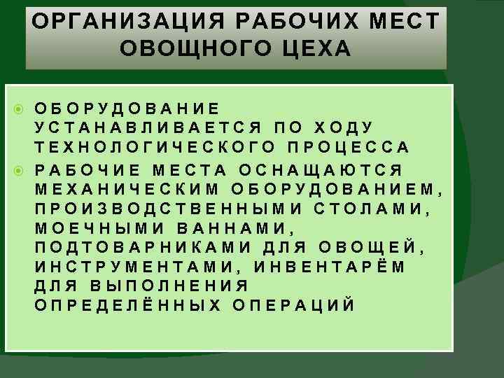 Что такое производственная программа овощного цеха