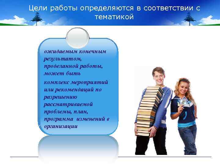 Цели работы определяются в соответствии с тематикой ожидаемым конечным результатом, проделанной работы, может быть
