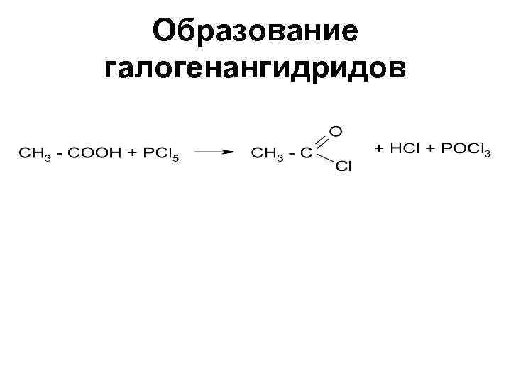 Образование галогенангидридов 