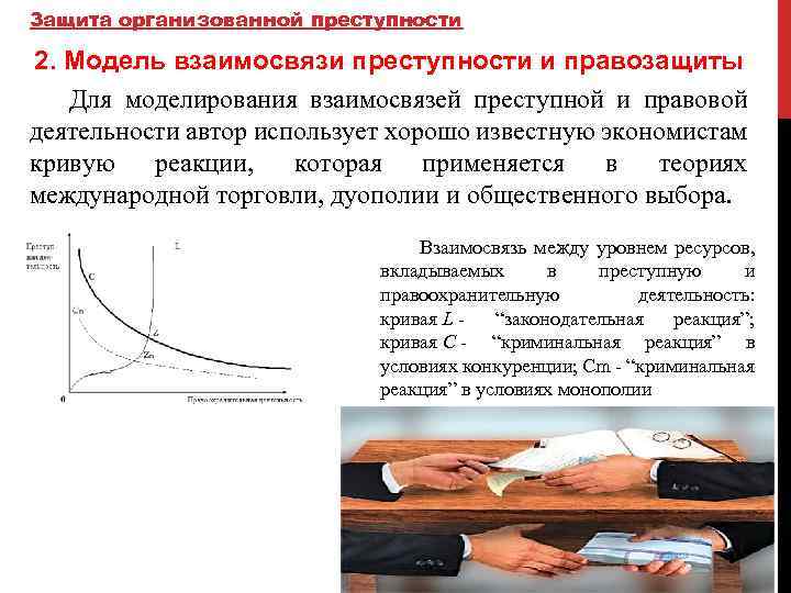 Защита организованной преступности 2. Модель взаимосвязи преступности и правозащиты Для моделирования взаимосвязей преступной и