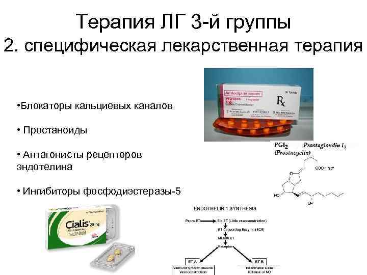 Терапия ЛГ 3 -й группы 2. специфическая лекарственная терапия • Блокаторы кальциевых каналов •