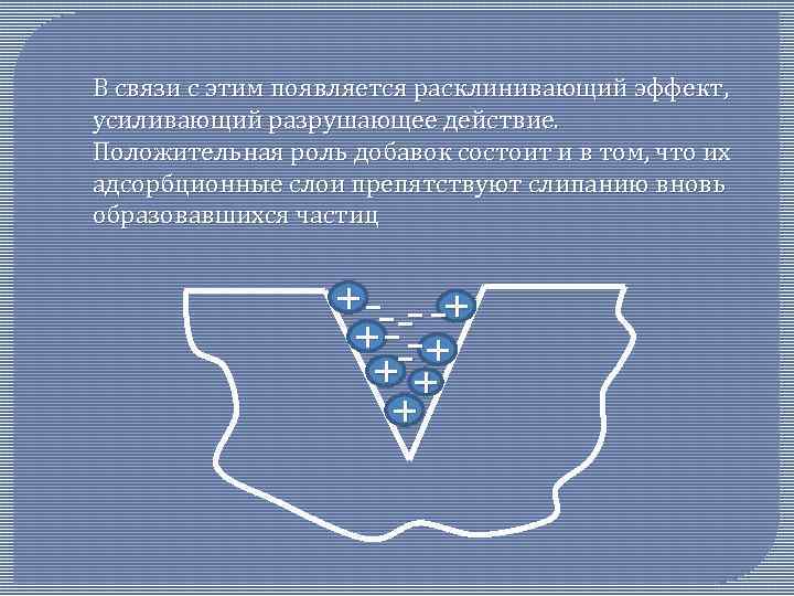 В связи с этим появляется расклинивающий эффект, усиливающий разрушающее действие. Положительная роль добавок состоит