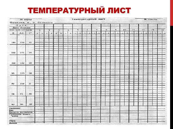 ТЕМПЕРАТУРНЫЙ ЛИСТ 