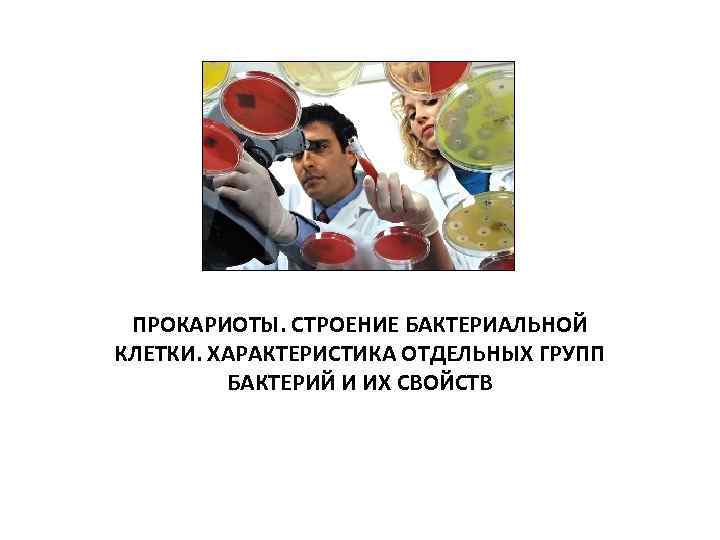Лекция 3. ПРОКАРИОТЫ. СТРОЕНИЕ БАКТЕРИАЛЬНОЙ КЛЕТКИ. ХАРАКТЕРИСТИКА ОТДЕЛЬНЫХ ГРУПП БАКТЕРИЙ И ИХ СВОЙСТВ 