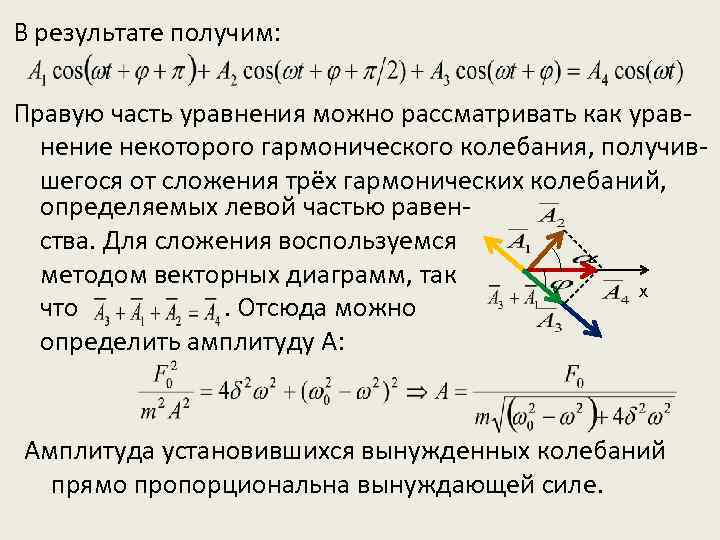 Векторные диаграммы для представления гармонических колебаний