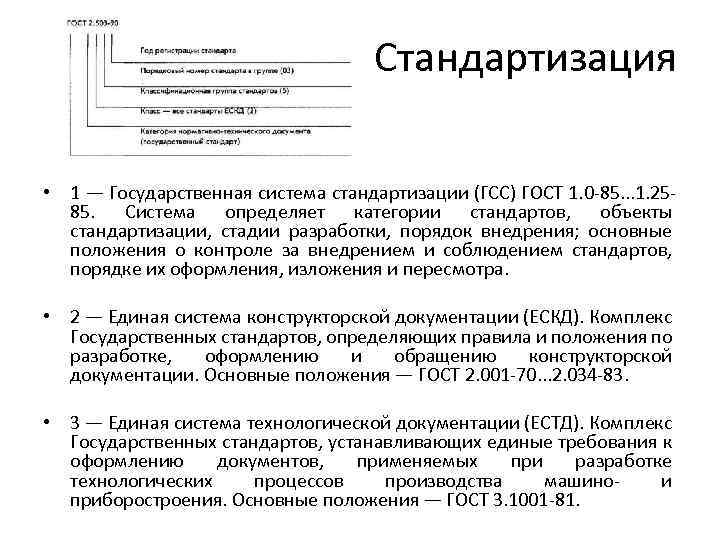 Стандартизация • 1 — Государственная система стандартизации (ГСС) ГОСТ 1. 0 -85. . .