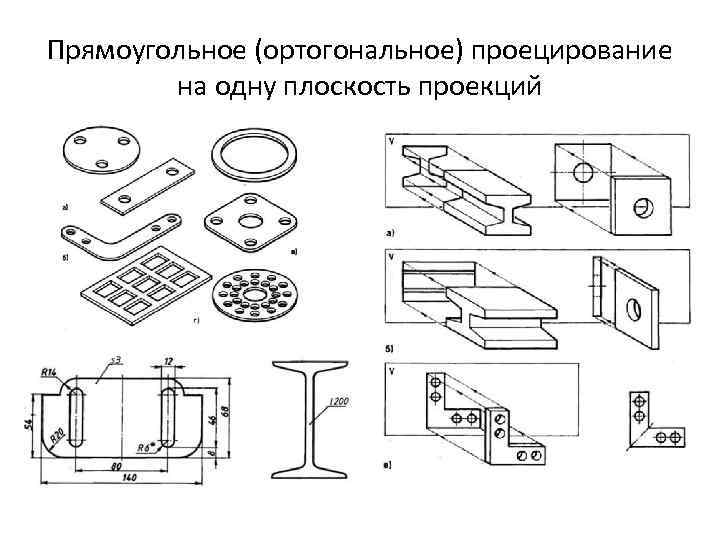 Прямоугольное (ортогональное) проецирование на одну плоскость проекций 