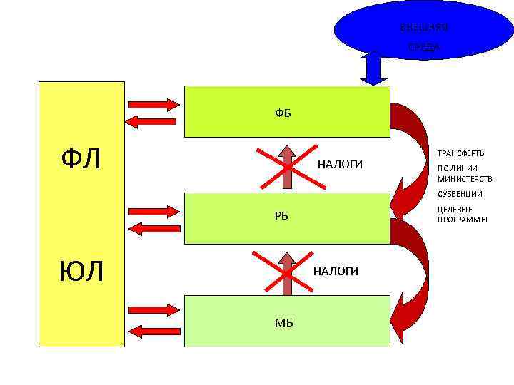 ВНЕШНЯЯ СРЕДА ФБ ФЛ НАЛОГИ ТРАНСФЕРТЫ ПО ЛИНИИ МИНИСТЕРСТВ СУБВЕНЦИИ ЦЕЛЕВЫЕ ПРОГРАММЫ РБ ЮЛ