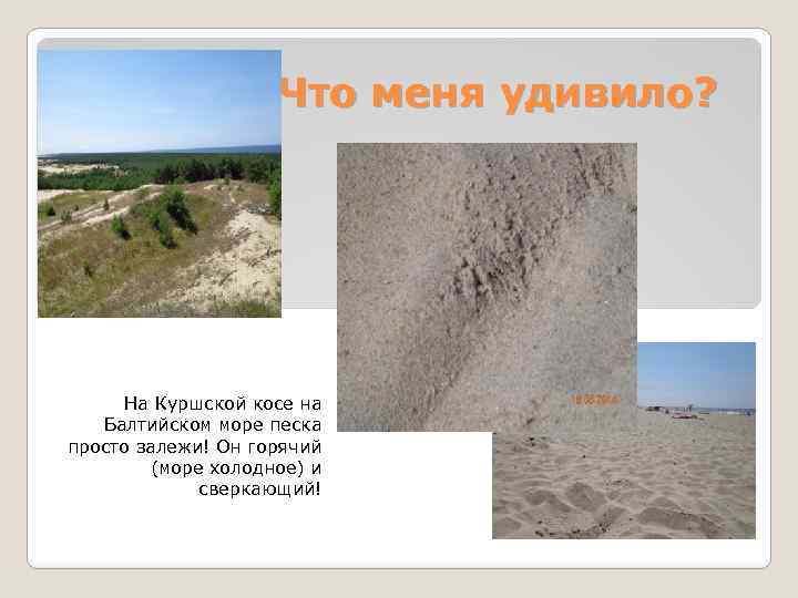 Что меня удивило? На Куршской косе на Балтийском море песка просто залежи! Он горячий