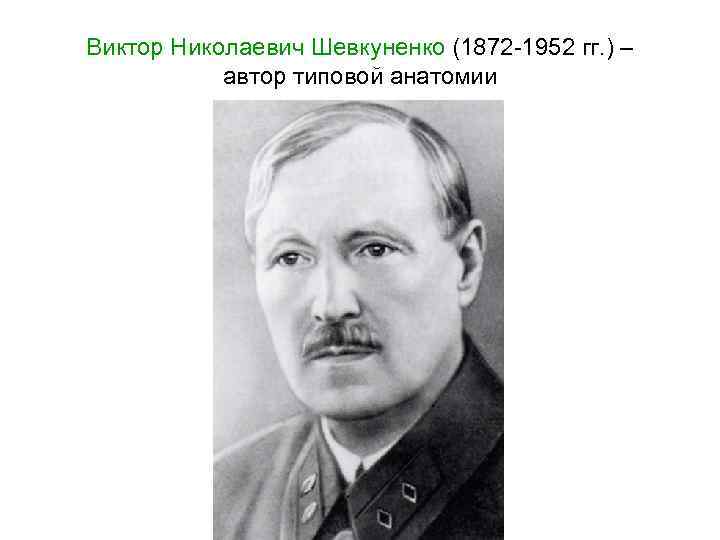 Виктор Николаевич Шевкуненко (1872 -1952 гг. ) – автор типовой анатомии 