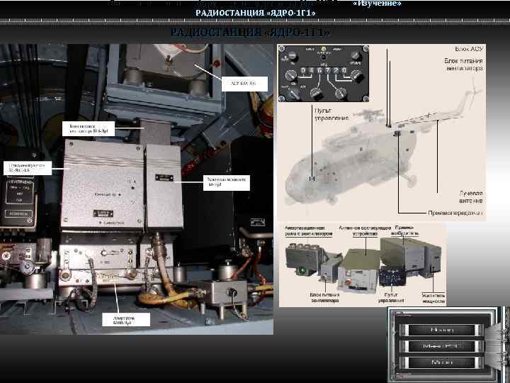 Радио электронное оборудование вертолета Ми-8 МТВ Ми-8 РАДИОСТАНЦИЯ «ЯДРО-1 Г 1» «Изучение» 