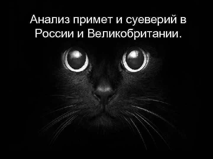 Анализ примет и суеверий в России и Великобритании. 