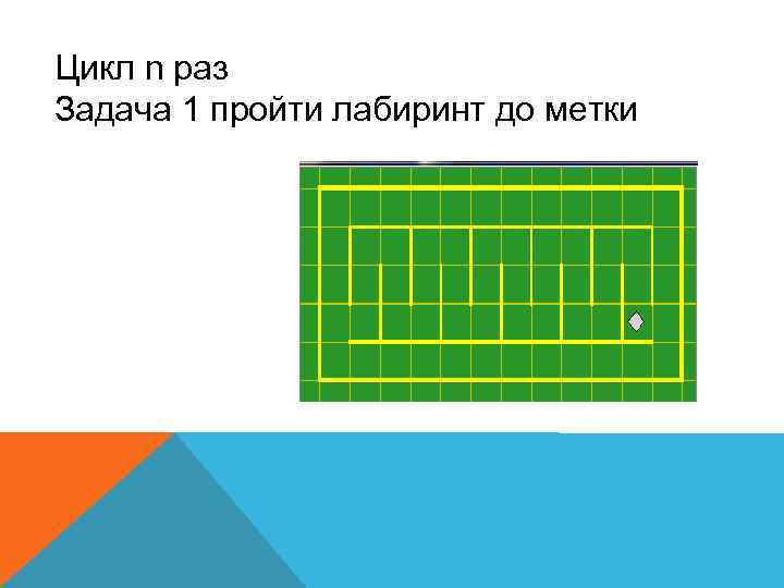 Цикл n раз Задача 1 пройти лабиринт до метки 