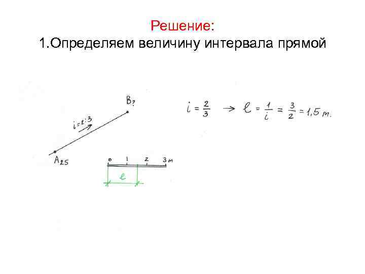 Решение: 1. Определяем величину интервала прямой 