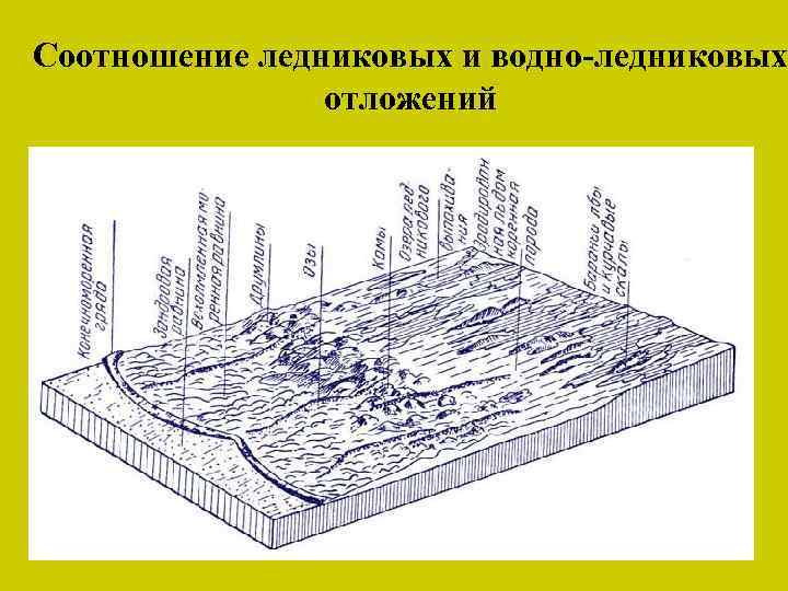 Соотношение ледниковых и водно-ледниковых отложений 