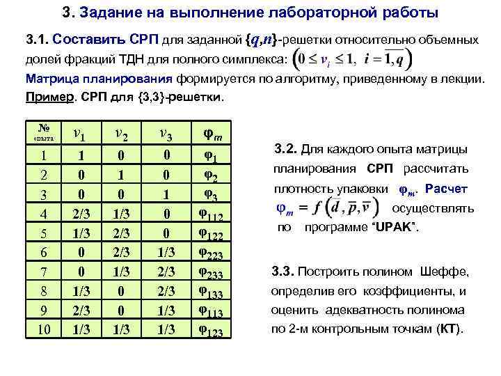 3. Задание на выполнение лабораторной работы 3. 1. Составить СРП для заданной {q, n}-решетки
