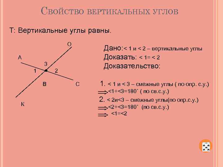 Вертикальные углы определение свойство чертеж