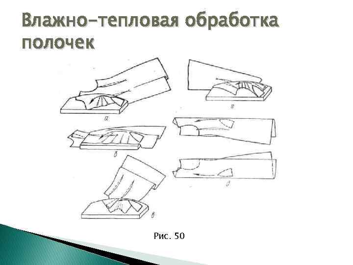 Влажно-тепловая обработка полочек Рис. 50 