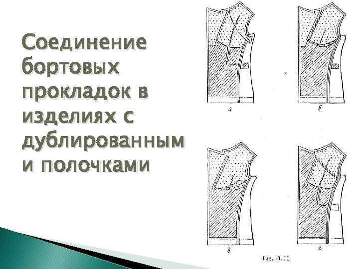 Соединение бортовых прокладок в изделиях с дублированным и полочками 