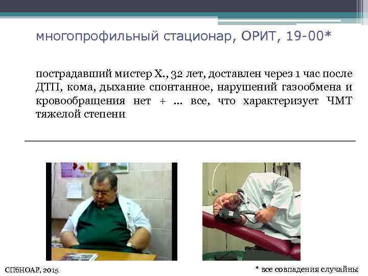 многопрофильный стационар, ОРИТ, 19 -00* пострадавший мистер Х. , 32 лет, доставлен через 1