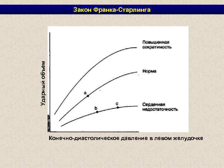 Ударный объем Закон Франка-Старлинга Конечно-диастолическое давление в левом желудочке 