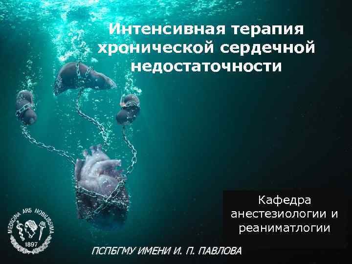 Интенсивная терапия хронической сердечной недостаточности Кафедра анестезиологии и реаниматлогии ПСПБГМУ ИМЕНИ И. П. ПАВЛОВА