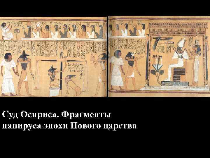 Суд Осириса. Фрагменты папируса эпохи Нового царства 