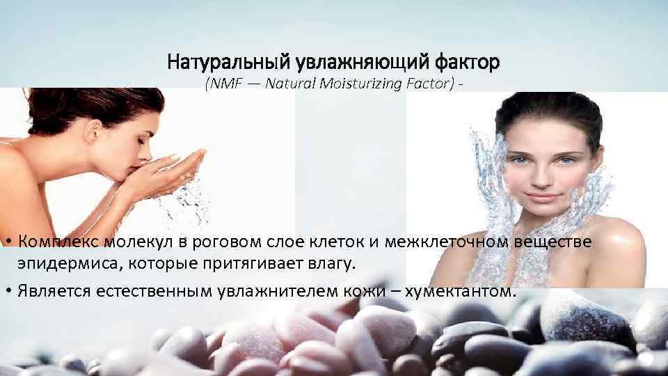 Натуральный увлажняющий фактор (NMF — Natural Moisturizing Factor) - • Комплекс молекул в роговом