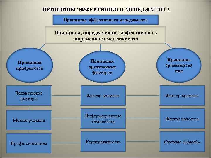 ПРИНЦИПЫ ЭФФЕКТИВНОГО МЕНЕДЖМЕНТА Принципы эффективного менеджмента Принципы, определяющие эффективность современного менеджмента Принципы ориентирова ния