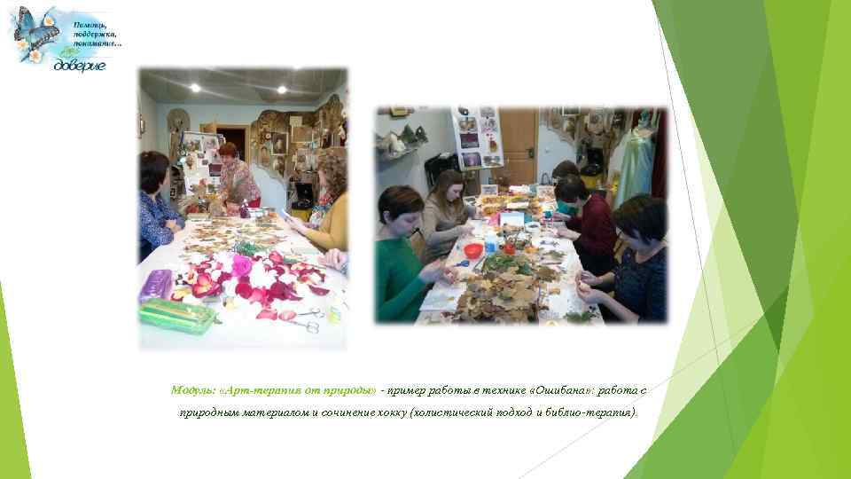 Модуль: «Арт-терапия от природы» - пример работы в технике «Ошибана» : работа с природным