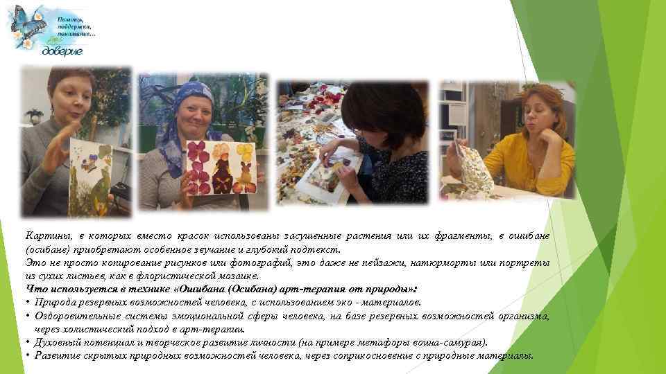 Картины, в которых вместо красок использованы засушенные растения или их фрагменты, в ошибане (осибане)