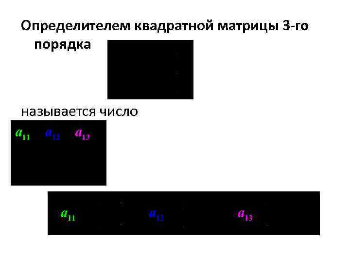 Определителем квадратной матрицы 3 -го порядка называется число 