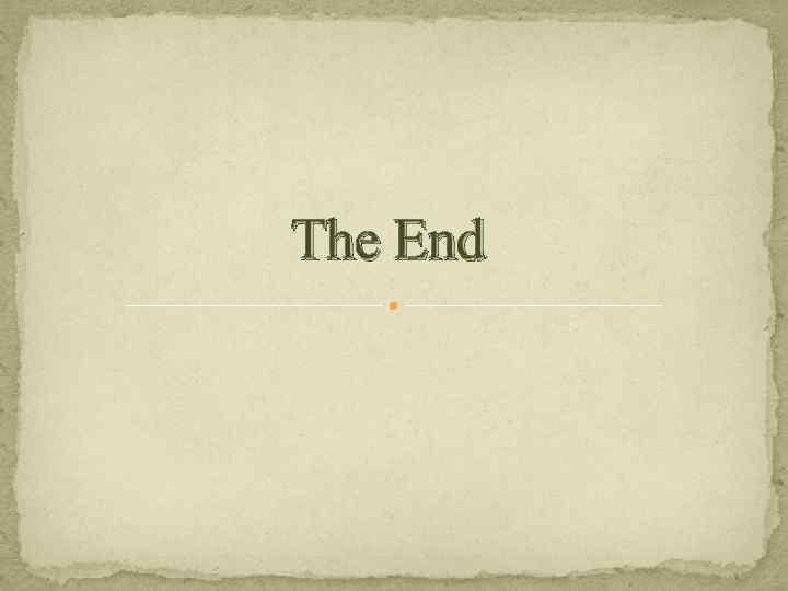 The End 