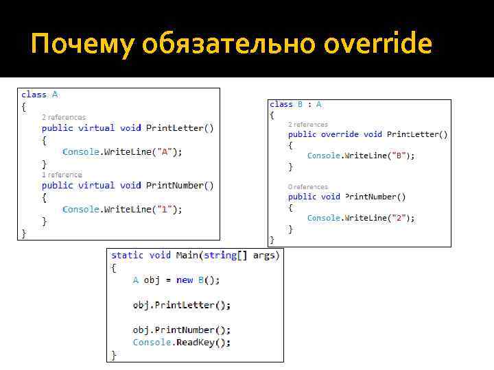 Почему обязательно override 