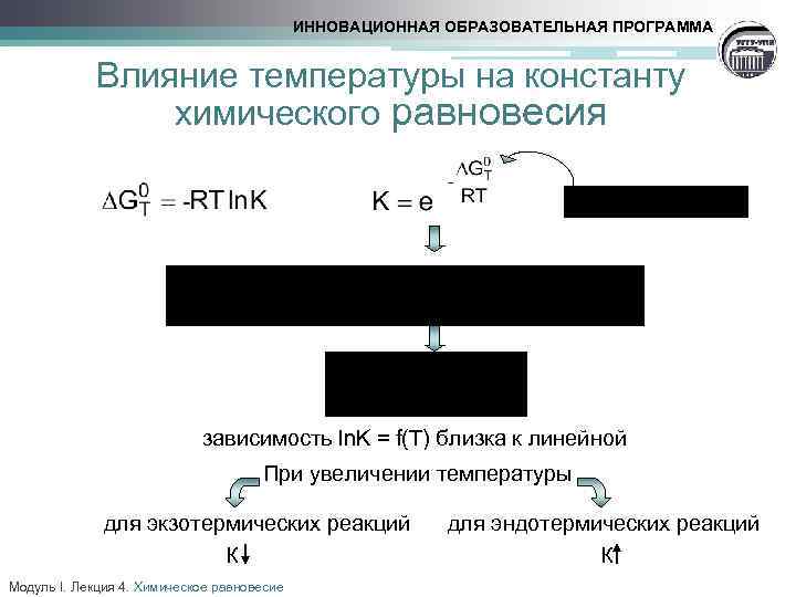 Экзотермическая реакция повышение температуры. Константа равновесия влияние. Влияние температуры на химическое равновесие. Влияние температуры на константу равновесия. Температурная зависимость константы химического равновесия.