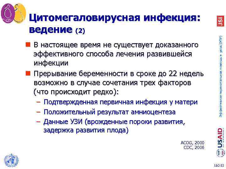 n В настоящее время не существует доказанного эффективного способа лечения развившейся инфекции n Прерывание