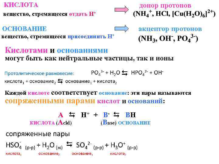 Выберите из предложенных веществ основания