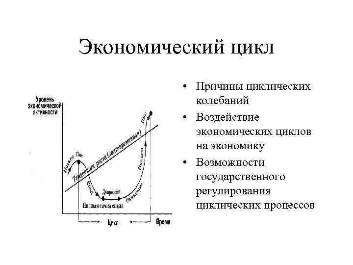 Экономический цикл • Причины циклических колебаний • Воздействие экономических циклов на экономику • Возможности