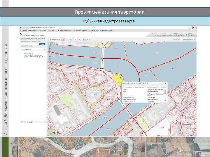 Проект межевания территории Лекция 3. Документация по планировке территории Публичная кадастровая карта 