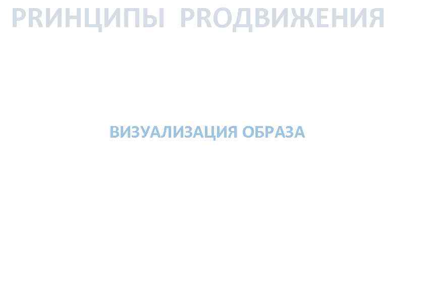PRИНЦИПЫ PRОДВИЖЕНИЯ ВИЗУАЛИЗАЦИЯ ОБРАЗА 